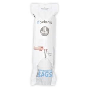 Sacchi immondizia per rifiuti inorganici Brabantia PerfectFit H 50-60 L 60x82 cm - 25 µm bianco - rotolo 10 pz 246784