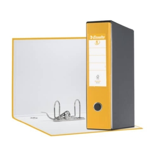 Registratore con custodia Esselte G55 Eurofile protocollo dorso 8 cm cartone rivestito in PP giallo - 390755090