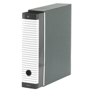 Registratore con custodia Esselte G13 Delsoline commerciale dorso 8 cm cartone plastificato grigio - 390713060