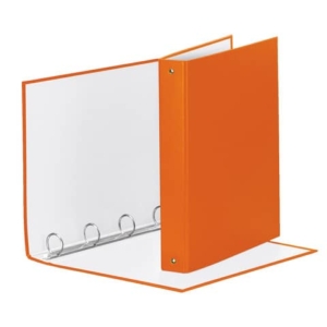 Raccoglitore Esselte Meeting a 4 anelli tondi 30mm cartone rivestito in PP arancione 22x30cm dorso 4cm - 395792200