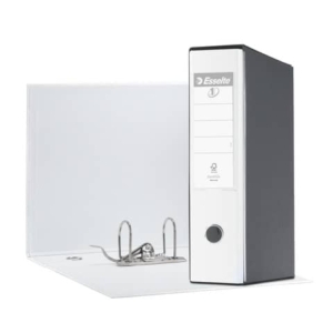 Registratore con custodia Esselte G55 Eurofile protocollo dorso 8 cm cartone rivestito in PP bianco vivida 390755040