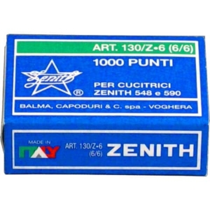 Scatola 1000 punti metallici ZENITH 130/Z6 6/6 - 0301303601