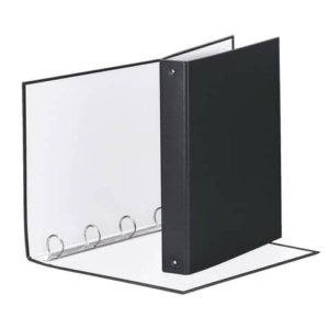 Raccoglitore Esselte Meeting a 4 anelli tondi 30mm cartone rivestito in PP nero 22x30cm dorso 4cm - 395792700