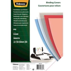 Copertine per rilegatura FELLOWES Super Clear PVC A3 - trasparente 200 µm - conf. 100 pz - 53764