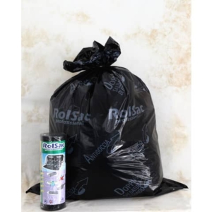 Sacchi immondizia per rifiuti inorganici Rolsac 156 L 85x120 cm - 55 µm nero - rotolo da 20 pezzi - 10087