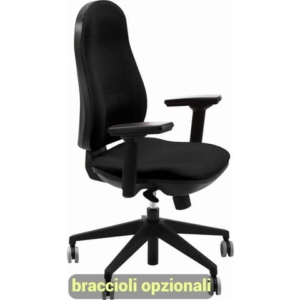 Sedia operativa girevole Unisit Ariel AIER Eco smart rivestimento ignifugo - nero - AIER/IN