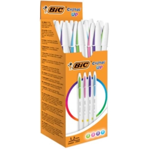 Penna a sfera con cappuccio BIC Cristal UP M 1,2 mm assortiti scatola da 20 - 950446