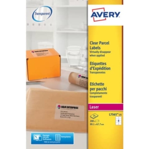 Etichette poliestere trasparenti lucide AVERY QuickPEEL? 99,1x67,7 mm - 8 et/foglio - laser conf. 25 ff L7565-25