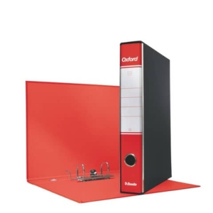 Registratore con custodia Esselte G82 Oxford commerciale 29,5x32 cm - dorso 5 cm rosso - 390782160