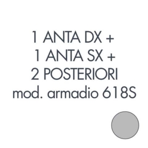 Set 1 porta sx + 1 porta dx + 2 posteriori per armadio Tecnical 2 618S grigio - 805141163030