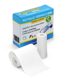 Rotoli POS Rotolificio Pugliese BPA Free Exclusive senza anima 57 mm x 10 m - d. 30 mm - conf. 12 rotoli - 5710-PSA