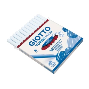 Pennarello GIOTTO Turbo Maxi punta grossa in fibra 5 mm rosso scarlatto Conf. 12 pezzi - F456011