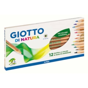 Matite colorate GIOTTO di Natura PEFC - legno da foreste sostenibili assortiti astuccio da 12 - F240600