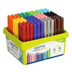 Pennarelli GIOTTO Turbo Maxi punta grossa in fibra 5 mm assortiti Schoolpack da 108 - F524000
