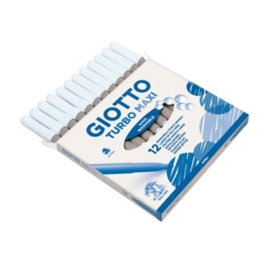 Pennarello GIOTTO Turbo Maxi punta grossa in fibra 5 mm grigio cenere Conf. 12 pezzi - F456025