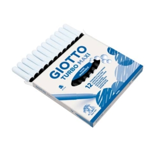 Pennarello GIOTTO Turbo Maxi punta grossa in fibra 5 mm nero Conf. 12 pezzi - F456036