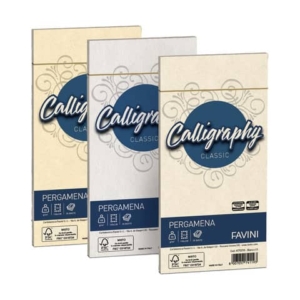 Buste per carta da lettere da stampare Favini Calligraphy Liscio 90 g/m² 11x22cm naturale 06 25buste - A57Q203