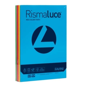 Carta colorata Favini Rismaluce colori forti 90 g/m² A4 mix 8 colori - Risma da 300 fogli - A66X314