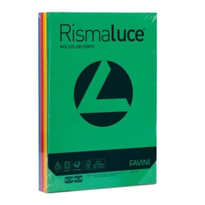 Carta colorata Favini Rismaluce colori forti 140 g/m² A4 mix 6 colori Risma da 200 fogli - A65X214