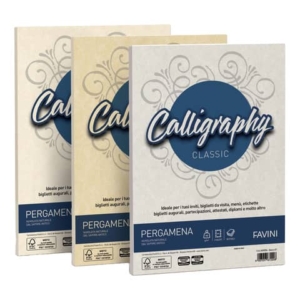 Carta pergamena FAVINI Calligraphy per lettere da stampare, finitura liscia 90 g/m² A4 sabbia 02  50 fogli - A69U204