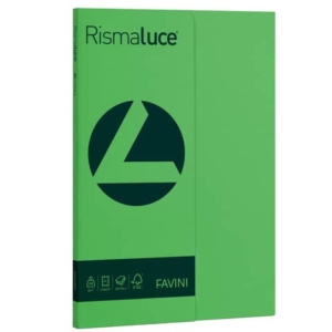 Carta colorata Favini Rismaluce colori forti 200 g/m² A4 verde 60 - Risma da 50 fogli - A69D544