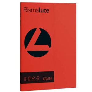 Carta colorata Favini Rismaluce colori forti 200 g/m² A4 scarlatto 61 Risma da 50 fogli - A69C544