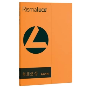 Carta colorata Favini Rismaluce colori forti 200 g/m² A4 arancio 56 Risma da 50 fogli - A69E544