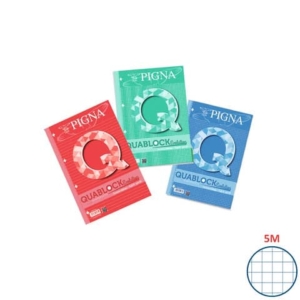 Ricambi per quaderni ad anelli Pigna Quablock Evolution - A4 - 80 g/m² - 40 ff - 5M - assortiti - 02112155M