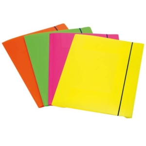 Cartellina a 3 lembi Leonardi cordonatura multipla con elastico A4 assortiti  conf. da 4 - 1028001