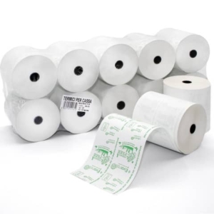 Rotoli registratore di cassa Rotolificio Pugliese Evoroll lunga durata 57 mm x 60 m foro 12 mm  conf. da 10 - 5760T10