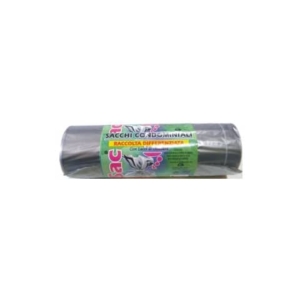 Sacchi immondizia per rifiuti inorganici Rolsac 97 L 70x110 cm - 22 µm grigio - rotolo da 10 pezzi - 10466