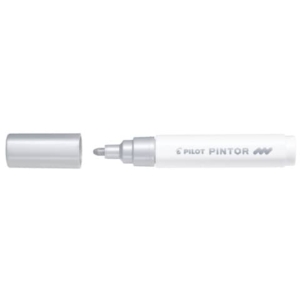 Marcatore multisuperficie Pilot Pintor a base d'acqua punta in fibra 4,5 mm argento - 002377