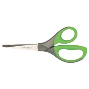 Forbici universali in blister Q-Connect Elite Softgrip lame 21 cm asimmetriche grigio/verde - KF03987