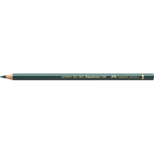Matite colorate permanenti Faber Castell Polychromos mina 3,8 mm conf. 6 pezzi - verde ginepro - 110165