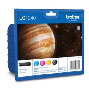 Cartucce inkjet blister 1240 Brother nero+ciano+magenta+giallo Conf. 4 - LC-1240VALBP