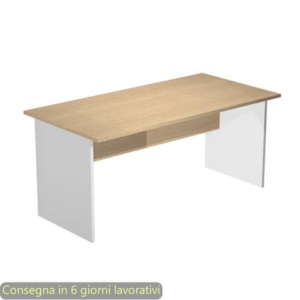 Scrivania piano rovere 160x80xH.72 cm gambe a pannello in melaminico grigio linea Presto Artexport - 003PAN/C5