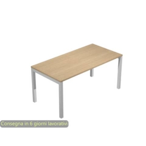 Scrivania open space piano rovere 120x80x72,5 cm gamba a ponte in metallo grigio Bridge Artexport SOL120/C-AA