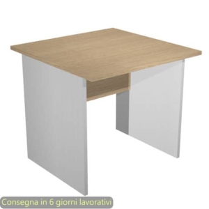 Scrivania piano rovere 80x80xH.72 cm gamba a pannello in melaminico grigio linea Presto Artexport - 001PAN/C5