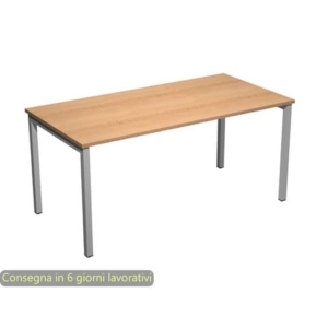 Scrivania piano faggio 140x80xH.72,5 cm gamba a ponte in metallo grigio linea Presto Venere Plus Artexport - 662/6