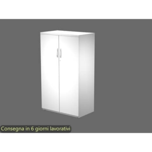 Armadio medio con ante battenti bianco 80x46xH.136 cm in melaminico linea Bridge/Flex Artexport - BMH+AMH/3