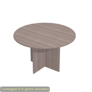 Tavolo riunione rotondo frassino toscano Ø120xH.72 cm gamba a pannello in melaminico in tinta linea Presto 60121/F
