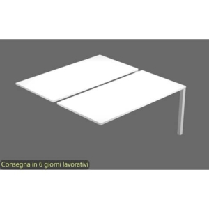 Postazione aggiuntiva doppia Bench bianco 120x168x72,5 cm gamba a ponte in metallo bianco Bridge BENCH12-S/3-AM