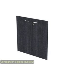 Ante con serratura nero venato frassino 80x67 cm in melaminico per mobile basso linea Presto Artexport - 60067M/8