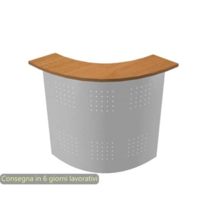 Sopralzo reception angolare 90° noce 90° 96,5x96,5x115h cm pannello metallo grigio Presto Artexport - BA/4