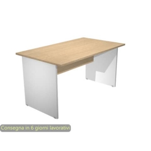 Scrivania piano rovere 140x80xH.72 cm gamba a pannello in melaminico grigio linea Presto Artexport - 002PAN/C5