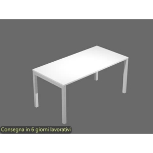 Scrivania open space piano bianco 160x80x72,5 cm gamba a ponte in metallo grigio Bridge Artexport SOL160/3-AA