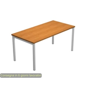 Scrivania piano noce chiaro 140x80xH72,5 cm gamba a ponte in metallo grigio linea Presto Venere Plus  Artexport - 662/4