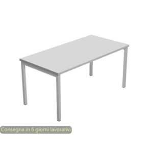 Scrivania piano grigio 140x80xH.72,5 cm gamba a ponte in metallo grigio linea Presto Venere Plus  Artexport - 662/9