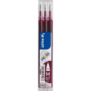 Refill penne a sfera Pilot Frixion Ball e Clicker 0,7 mm rosso vino Set 3 pezzi ? 6852