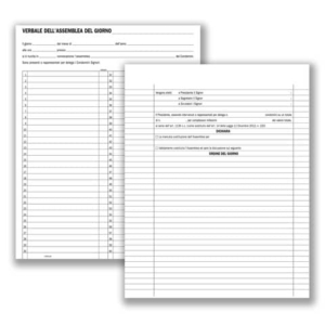 Registro verbali assemblee condominiali data ufficio 92 pagine 31x24,5 cm DU136400000